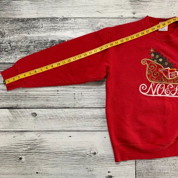 Vintage Noel Christmas Embroidered Crewneck Sweatshirt Sweater - Picture 7 of 7